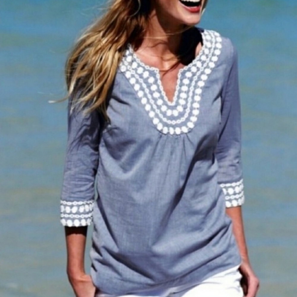 Boden Pink Long Island Top Popover Tunic